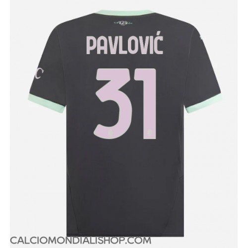 Maglie da calcio AC Milan Strahinja Pavlovic #31 Terza Maglia 2024-25 Manica Corta